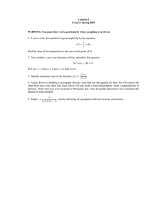 Calculus I Exam 2, Spring 2003