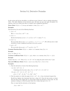 Section 9.4, Derivative Formulas