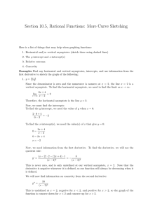 Section 10.5, Rational Functions: More Curve Sketching