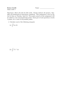 Extra Credit Name: Math 1100–4