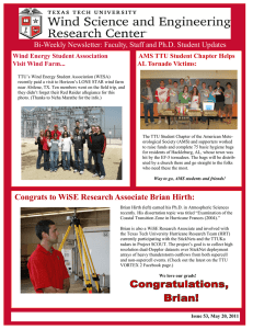 Bi-Weekly Newsletter: Faculty, Staff and Ph.D. Student Updates Visit Wind Farm...
