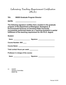 Laboratory Teaching Requirement Certification (Ph.D.)
