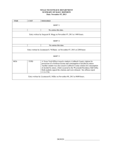 TIME UNIT REMARKS
