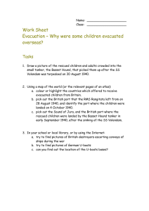 Work Sheet Evacuation – Why were some children evacuated overseas? Tasks