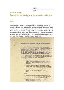 Work Sheet Everyday Life – Why was rationing introduced? Tasks