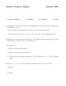 Masters Comp in Algebra January 2008