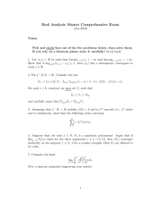 Real Analysis Master Comprehensive Exam