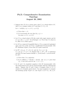 Ph.D. Comprehensive Examination Topology August 26, 2002
