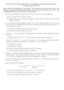 Probability & Statistics Master's Exam