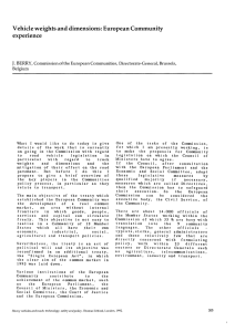 Vehicle weights and dimensions: European Community experience J.