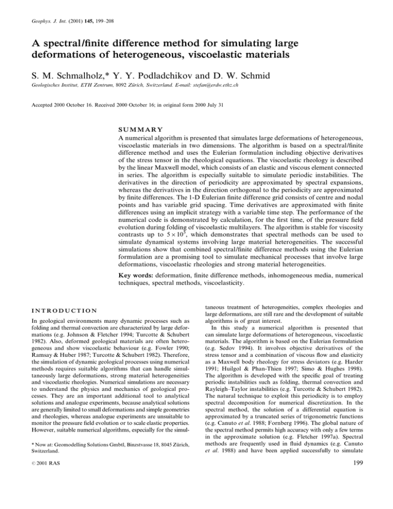 A Spectral Finite Difference Method For Simulating Large