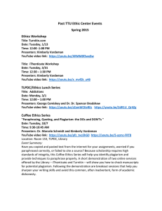 Past TTU Ethic Center Events Spring 2015 Ethics Workshop