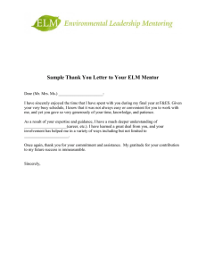 Thank You Letter to ELM Mentor: Sample Template