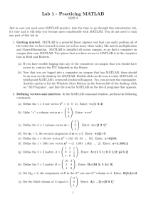 Lab 1 - Practicing MATLAB
