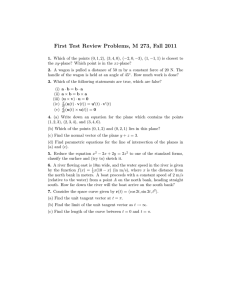 First Test Review Problems, M 273, Fall 2011