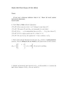 Math 333 First Exam (9 Oct 2014)