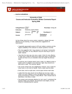 Course Evaluations -- Administrative Computing Service -- Un...