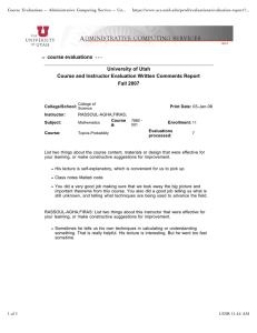 Course Evaluations -- Administrative Computing Service -- Un...