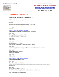 CONFERENCE PROGRAM  ROSENDAL, August 29 – September 1