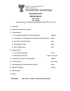 eLearning Council Meeting Agenda