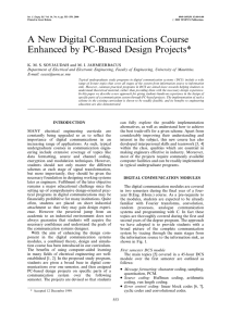 A New Digital Communications Course Enhanced by PC-Based Design Projects*