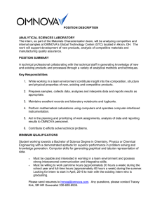 POSITION DESCRIPTION  ANALYTICAL SCIENCES LABORATORY