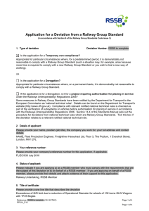 Application for a Deviation from a Railway Group Standard