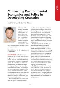 Connecting Environmental Economics and Policy in Developing Countries An Interview with Gunnar Köhlin