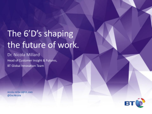 The 6’D’s shaping the future of work. Dr. Nicola Millard
