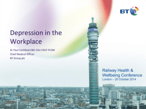 Depression in the Workplace Railway Health &amp; Wellbeing Conference
