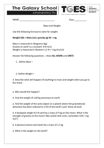 Mass and Weight Worksheet: Gravity Calculations