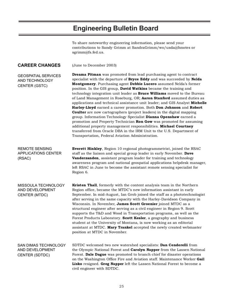 Engineering Bulletin Board