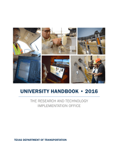 UNIVERSITY HANDBOOK • 2016 THE RESEARCH AND TECHNOLOGY IMPLEMENTATION OFFICE