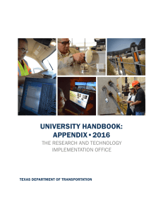 UNIVERSITY HANDBOOK: APPENDIX•2016 THE RESEARCH AND TECHNOLOGY IMPLEMENTATION OFFICE
