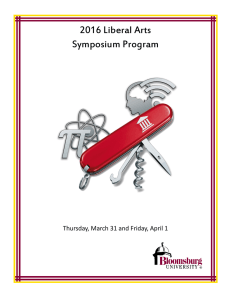 2016 Liberal Arts Symposium Program Thursday, March 31 and Friday, April 1