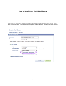 How to Enroll into a Wait Listed Course