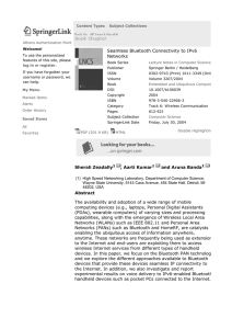 Seamless Bluetooth Connectivity to IPv6 Networks