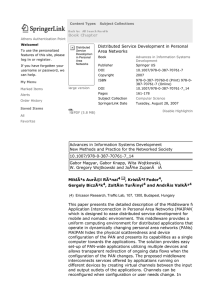 Distributed Service Development in Personal Area Networks