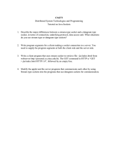 CS4273 Distributed System Technologies and Programming Tutorial on Java Sockets