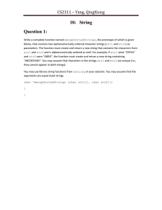 10:  String Question 1: CS2311 – Yang, QingXiong
