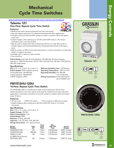 Mechanical Cycle Time Switches Energy Contr ols