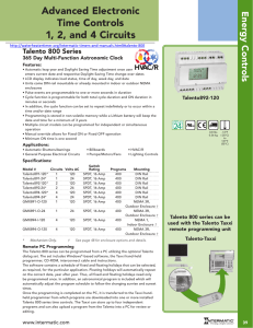 Energy Contr ols Talento 800 Series