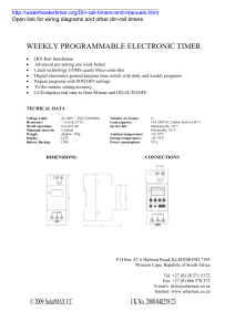 Weekly Programmable Electronic Timer User Manual