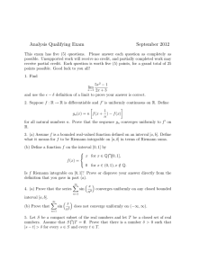 Analysis Qualifying Exam September 2012
