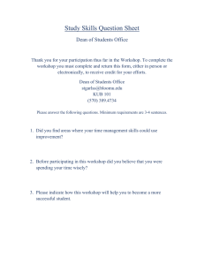 Study Skills Question Sheet Dean of Students Office