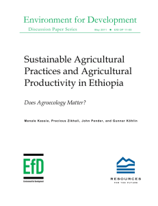 Environment for Development Sustainable Agricultural Practices and Agricultural Productivity in Ethiopia
