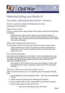What kind of king was Charles I?  What is this source?