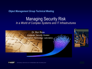 Managing Security Risk  Object Management Group Technical Meeting