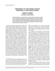 Human Capital Resource: A Multilevel Emergence Model