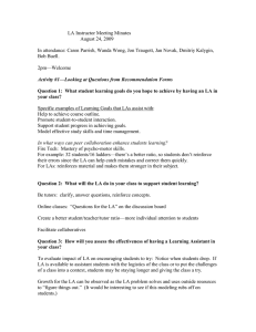 LA Instructor Meeting Minutes August 24, 2009
